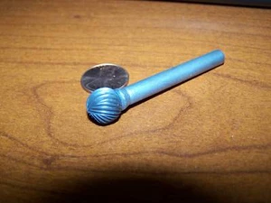 carbide burr deburring ball 0.460 dia x 1/4 x 2.5 shop - Picture 1 of 2