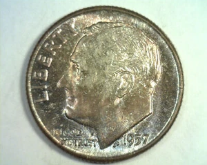 1957 ROOSEVELT GROSCHEN AUSWAHL BANKFRISCH / EDELSTEIN ATTRAKTIVE TONUNG / FARBE ORIGINAL - Bild 1 von 2