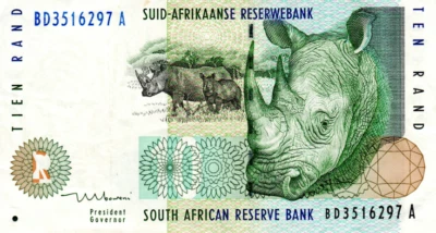 South Africa 10 Rand ND(1999) aXF Banknote P-123b Prefix BD Mboweni Sig. - Image 1 of 2