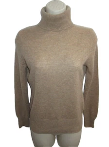Peck & Peck 100% Cashmere Camel Brown Turtleneck Sweater Size S - Picture 1 of 5