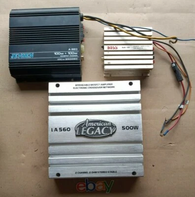 3 ШТ ЛОТ ВИНТАЖНЫЙ 90-е АМЕРИКАНСКОЕ НАСЛЕДИЕ 500 Вт JENSEN A220 250 Вт BOSS автомобильный усилитель - Изображение 1 из 4