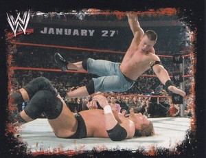 John Cena Triple H 2009 Topps WWE Rivals Album Stickers Card #12 Spanish Version