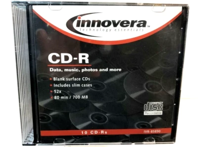 Innovera Technology Essen CD-R disk 10 Pack Set Compact Disc NEW Factory Sealed  - Image 1 of 3