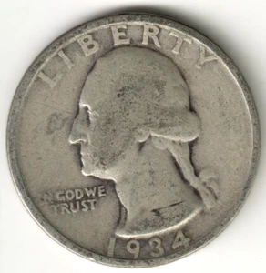 USA - 1934P - Washington ¼ $ - Silver Eagle - Low Mintage - #15833RG - Picture 1 of 2