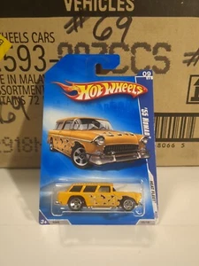 2009 Hot Wheels Yellow '55 NOMAD Flames Heat Fleet #125 Vhtf - Picture 1 of 4