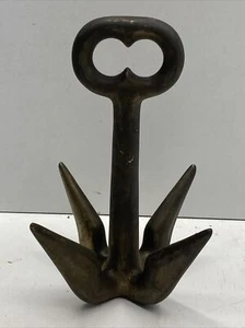 Vintage MESSING 4,12 LB Greifhaken nautisch Militär Anker rostig - Bild 1 von 6