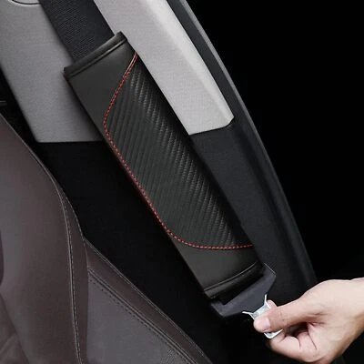 2PCS Car Seat Belt Cover, Carbon Fiber Safety Seatbelt Shoulder Strap Covers #48 - Image 1 of 4