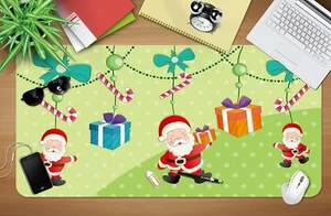 3D Happy Santa Claus Gift Box I843 Christmas Non-slip Desk Mat Keyboard Pad Amy - Picture 1 of 8