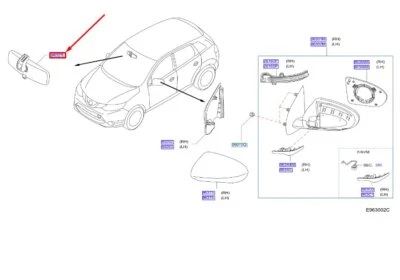 NISSAN QASHQAI J11 MK2 Interior Rear View Mirror 963217990A NEW GENUINE - Image 1 of 2