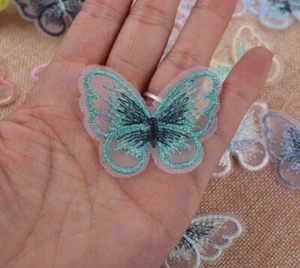 Lace Butterfly Patches Polyester Cloth Embroidery Sew On DIY Decorations 10Pcs - Picture 1 of 13