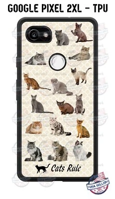 Cats Rule Cute Pet Animal Phone Case For iPhone i11 Samsung Note 20 LG Google - Image 1 of 4