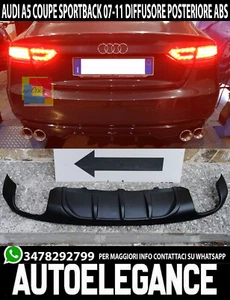 AUDI A5 COUPE SPORTBACK 2007-2011 DIFFUSORE POSTERIORE ABS LOOK S5 SPORT IT - Imagen 1 de 11