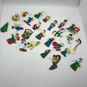 Lote De Colección Adornos de Navidad de Madera Plana Madera Doble Cara Pintados a Mano - Imagen 1 de 8
