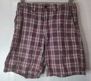 Gapkids Size 12 Plaid Skulls Shorts Red White Gray Adjustable Elastic Waist - Picture 1 of 10
