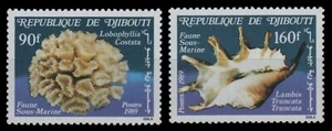 Dschibuti 1989 - Mi-Nr. 516-517 ** - MNH - Meeresleben / Marine life - Bild 1 von 1