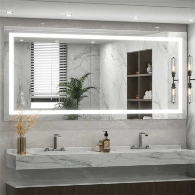 28x35 in Dimmable LED Bathroom Mirror Vertical/Horizontal Wall Mirrors Anti-Fog - Image 1 of 4
