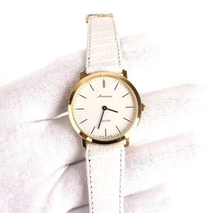 Reloj MONDAINE "CUARZO" 🇪🇬 Montado en Caja de Oro Egipto, Hebilla de Oro. - Imagen 1 de 16