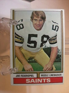 Tarjeta de fútbol americano Topps 1974 #417 Joe Federspiel RC (88002) - Imagen 1 de 2