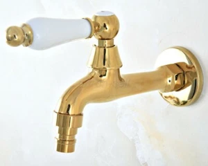Gold Color Brass Ceramic Single Lever Handle Washing Machine Cold Sink Tap - Picture 1 of 8