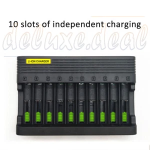 AU PLUG 3.7V Battery Charger Smart 10 Slots For Rechargeable Li-Ion FAST Charger - Picture 1 of 12