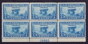 US Stamps 5¢ # 650 MNH F-VF Plate Block Of 6 1928 - Picture 1 of 2