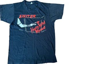 VTG Exciter T Shirt 80s Single Stitch Heavy Metal Maniac NWOBHM Original sz MED - Picture 1 of 3