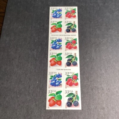 Scott #3297d Fruit Berries Booklet of 20 Stamps - MNH-1999-US - Image 1 of 2