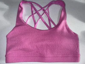 Body By Cotton On Strappy Back Textured Sports Bra Neon Orchid Size Medium - Picture 1 of 2