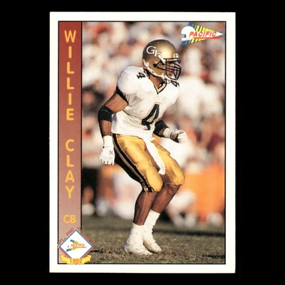 Willie Clay Rookie #330 1992 Pacific Georgia Tech Yellow Jackets Football Card - Image 1 of 3