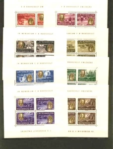 HUNGARY 1947 #B198A-B198D CB1-CB1C ROOSEVELT TETE-BECHE (8 SHEETS) FDR 14932 - Picture 1 of 1