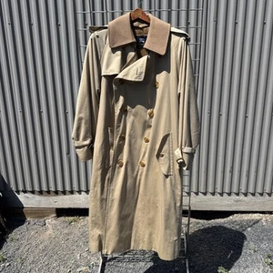 Authentic Burberry Trench Coat Size With Wool Lining Large Mens - Picture 1 of 9