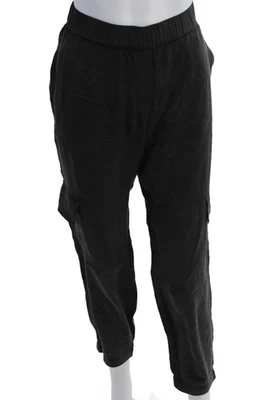 Theory Unisex Silk Cargo Jogger Pants Black Button Closure Size S - Image 1 of 4