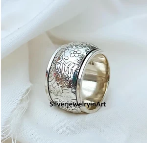 Silver Designer Band Ring, 925 Sterling Silver Ring, Women Jewelry, All Size - Picture 1 of 6