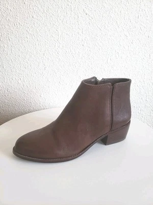 Antonio Melani Leather Ankle Bootie Womens 6.5 M Side Zip Career Preppy Fall - Image 1 of 4
