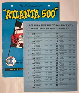 1960 1. "ATLANTA 500" Rennprogramm mit Aufstellungsbogen (RAR) Petty's, Fireball - Bild 1 von 7