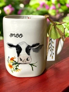Rae Dunn MOO Mug With Cow 2025 Design NWT - Picture 1 of 3