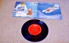 HOWARD BLAKE THE SNOWMAN LTD G/F 7" SINGLE 1987 w/ Christmas Card Raymond Briggs