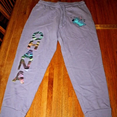 Disney Stitch Sweatpants Juniors XL 15-17 Purple Drawstring Sweatpants Joggers - Image 1 of 4