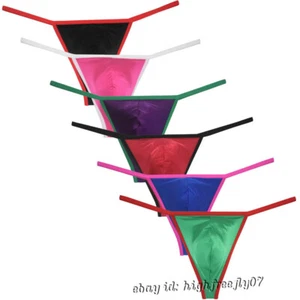 New Men's Shiny G-String Thong Underwear Hipster Ice Silk Jockstrap Underpants - Picture 1 of 30