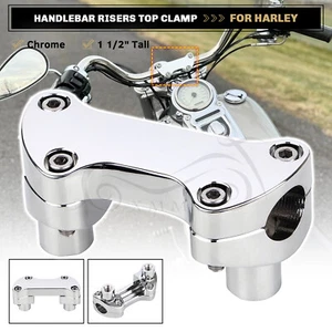 Elevadores cromados de 1 1/2" con abrazadera superior para Harley Dyna Super Glide FXD Custom FXDC - Imagen 1 de 13