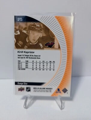 2023-24 Upper Deck Allure - Orange Slice #25 Kirill Kaprizov - Image 1 of 2