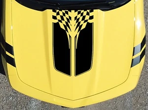New 10" Double CHECKERED Rally RACING STRIPES vinyl Decal (Fits Camaro's) - Picture 1 of 22