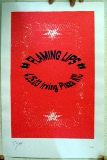 Flaming Lips Poster 4/25/03 Irving Plazza NYC Signed Red and Black Poster The - Image 1 of 1