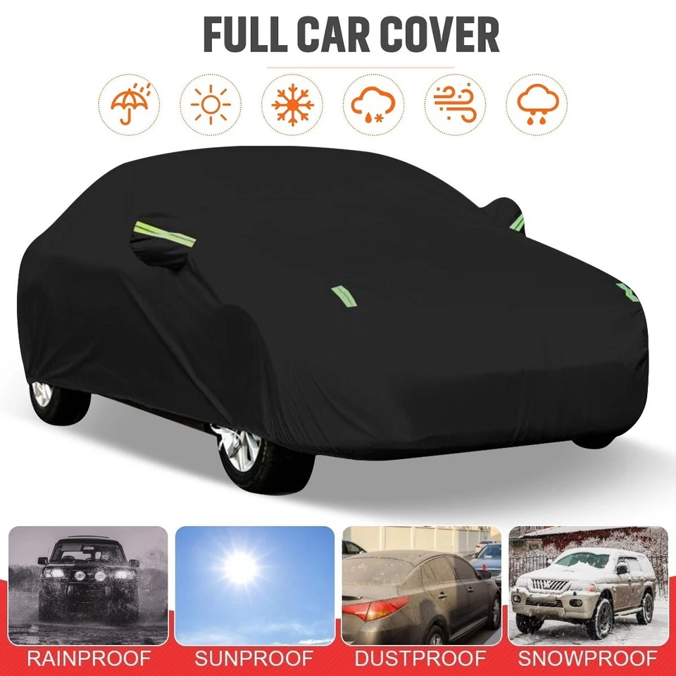 Cubierta de coche para Honda Civic sedán exterior protección solar UV resistente al polvo negra Foto 1 de 4