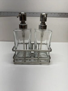 Better Homes & Gardens Clear Lotion Pump 2-Piece Set with Brushed Nickel Caddy - Picture 1 of 10