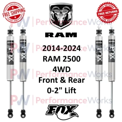 Juego Amortiguadores Fox 2.0 IFP Performance Delanteros y Traseros 0-2" Elevación Para 14-24 Ram 2500 4x4 Foto 1 de 4