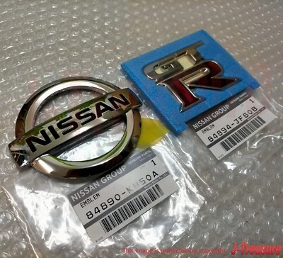 Juego emblema tapa maletero Nissan GT-R R35 2011-2021 genuino "NISSAN" y "GTR" OEM Foto 1 de 4