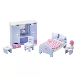 Juego de muebles de dormitorio para casa de muñecas de madera Tidlo accesorios - Imagen 1 de 1