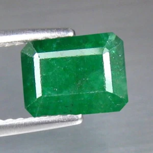 1.80 Ct & 8x6x4 mm _ BEAUTIFUL LUSTROUS GREEN NATURAL EMERALD OCTAGON GEMSTONES - Picture 1 of 16