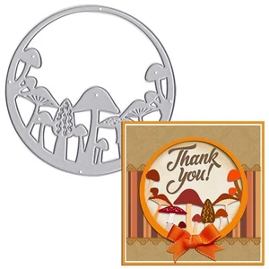 Mushroon Frame Metal Cutting Dies for Card Making, Mushroom Background Die Cu... - Picture 1 of 5